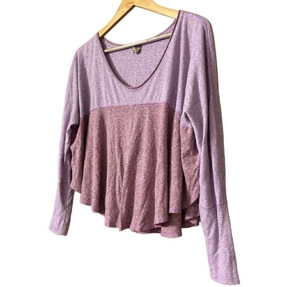 Free people we the free cloud nine color block flowy long sleeve top purple XS - Picture 3 of 10